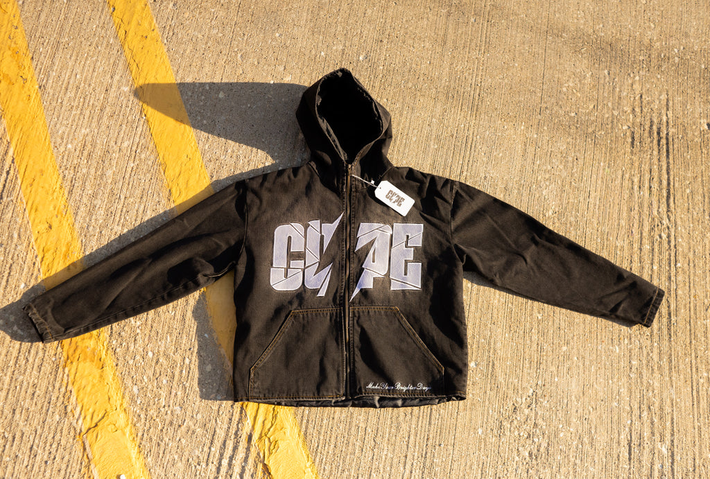 Make Your Brighter Days - Insulated Denim Zip-Up Hoodie for Fall